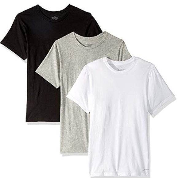 Calvin Klein Men's Short Sleeve Tees - Black, Gray, White - Picture 1 of 6